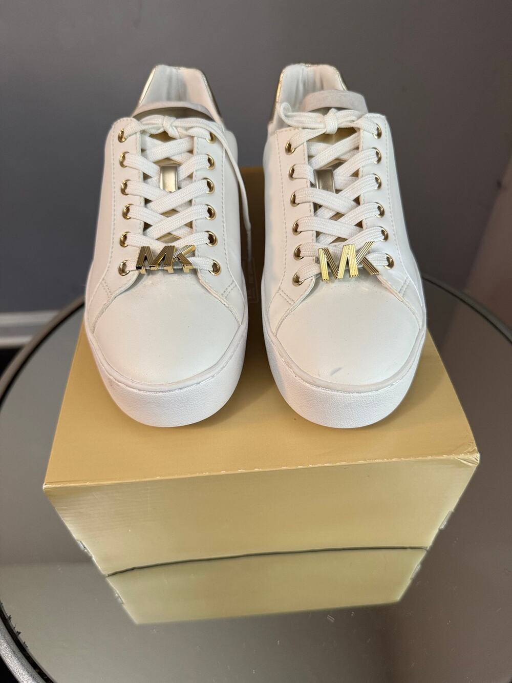 Michael Kors Kai Sneakers – White / Gold Accent (Size US 6M)